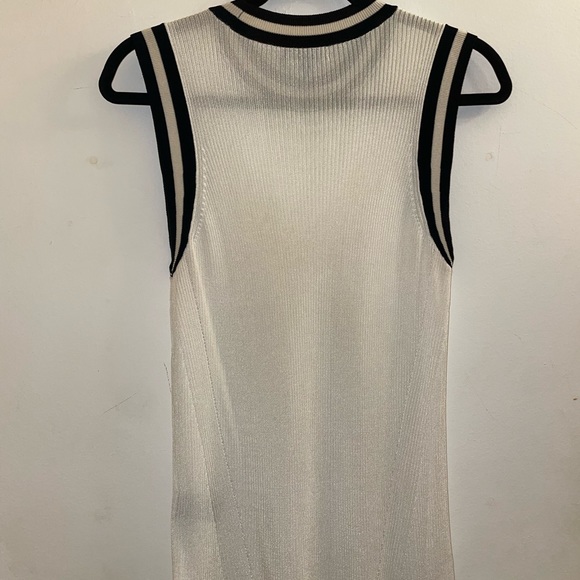 Rag & Bone Priya Crewneck Knit Tank in White with Black Trim Size M - Picture 6 of 12